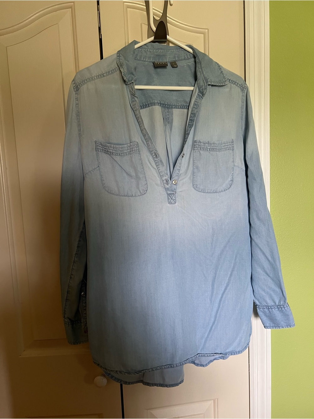 New York & Company Light Blue Denim Tunic